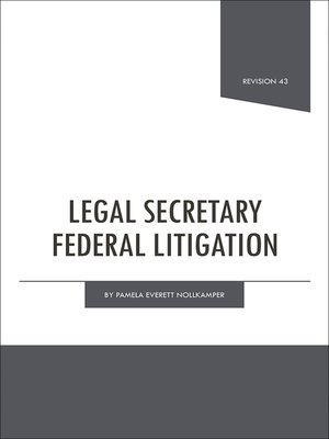 cover image of Legal Secretary Federal Litigation